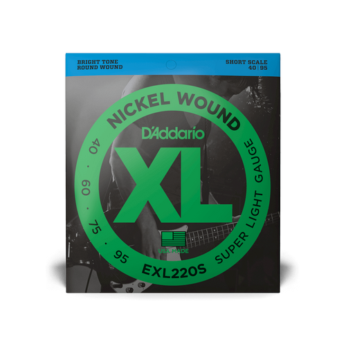 D'Addario EXL220S Nickel Wound Bass Guitar Strings Super Light 40-95 Short Scale