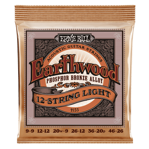 Earthwood 12-String Light Phosphor Bronze Acoustic Guitar Strings - 9-46 Gauge