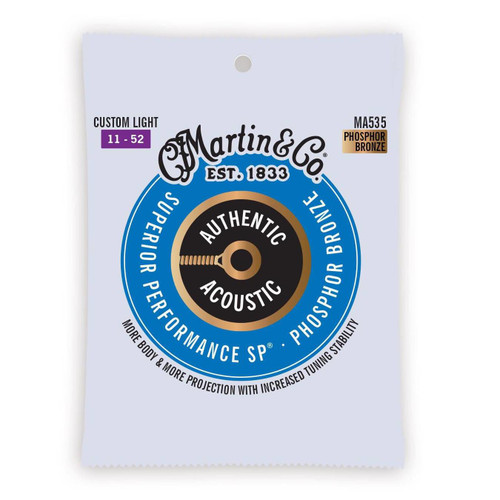 MA535 Authentic Acoustic 11-52 Phosphor Bronze Custom Light Acoustic Guitar Strings