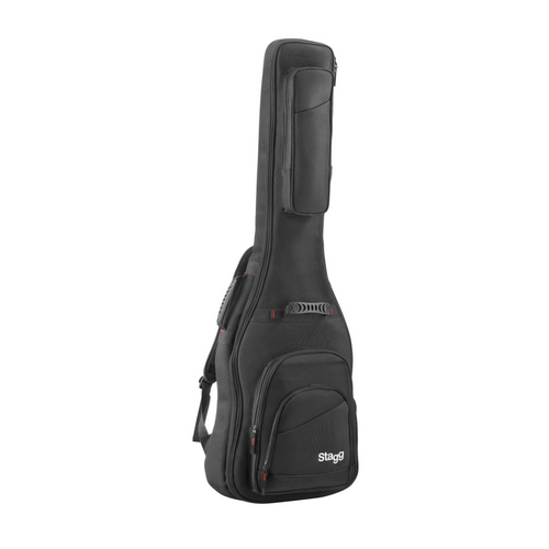 Stagg Ndura Series Padded Ballistic Nylon Gig Bag for Electric Bass Guitar - Black