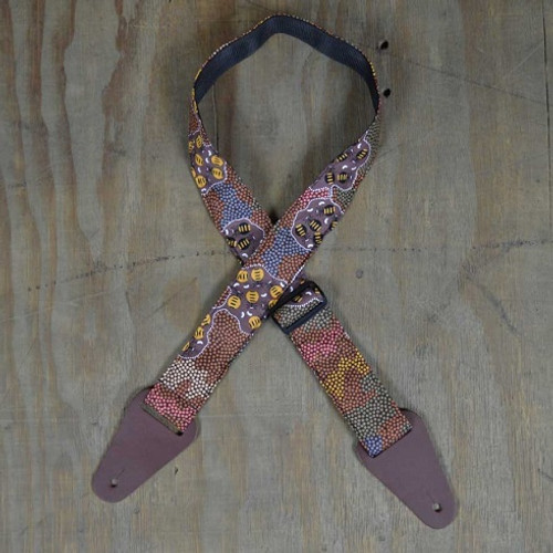 GUITAR STRAP ABORIGINAL HONEY ANTS Colonial Leather