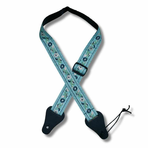 Flower Jacquard Ukulele Strap - Aqua