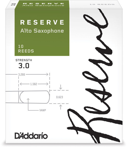 D'Addario Reserve Alto Saxophone Reeds Strength 3.0 10 Pack