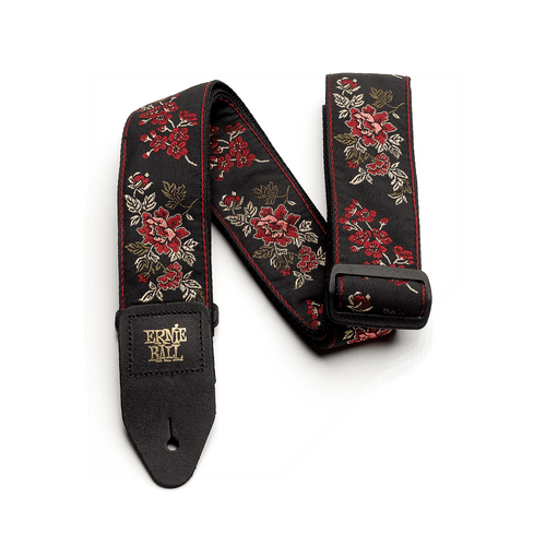 Red Rose Jacquard Guitar Strap ERNIE BALL