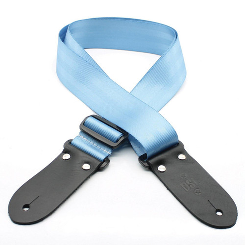 SB20-LIGHT BLUE Classic Seat Belt Webbing Guitar Strap - Light Blue DSL STRAPS