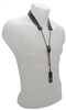 BG Flex Bb clarinet neck strap made of black nylon with elastic sling support and adjustable length.
