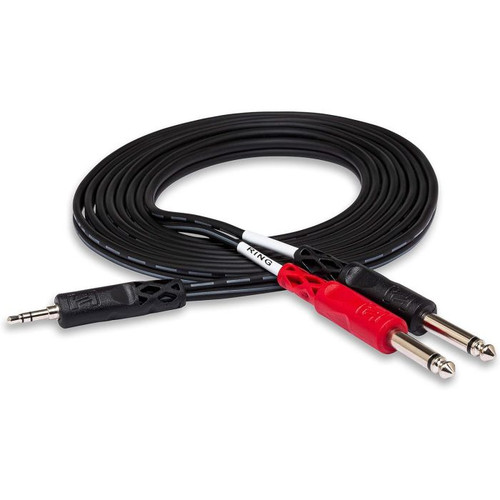 HOSA CMP-159 Stereo Breakout Cable 3.5 mm TRS to Dual 1/4 in TS 10ft