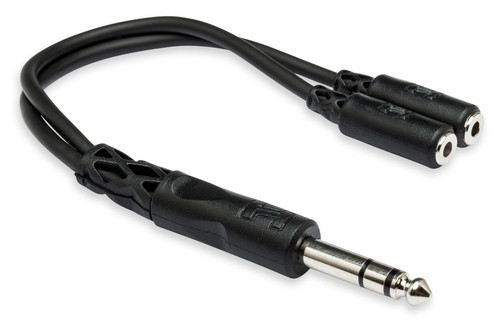 HOSA YMP- 234 Y Cable 1/4 in TRS to Dual 3.5 mm TRSF (Headphone Splitter)