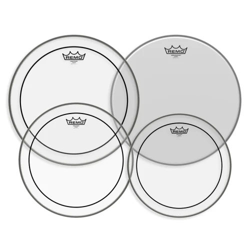 Remo Pinstripe Clear 10", 12", 14" Drum Head Fusion Pack with FREE 14" Ambassador Coated