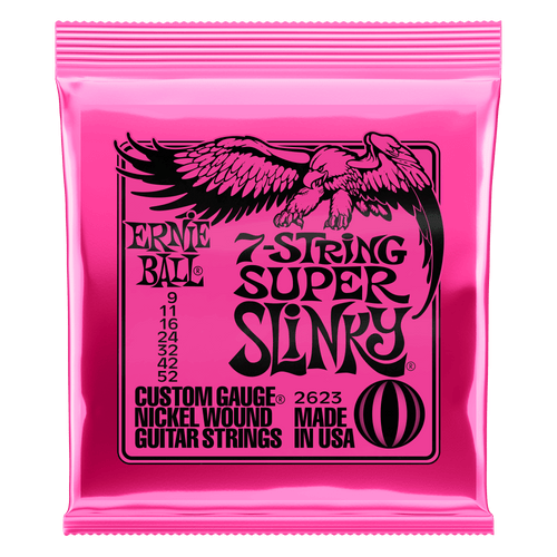 Ernie Ball Super Slinky Nickel Wound 7-String Electric Guitar Strings 9-52