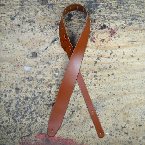 GUITAR STRAP - TAN LEATHER 2.5inch Colonial Leather