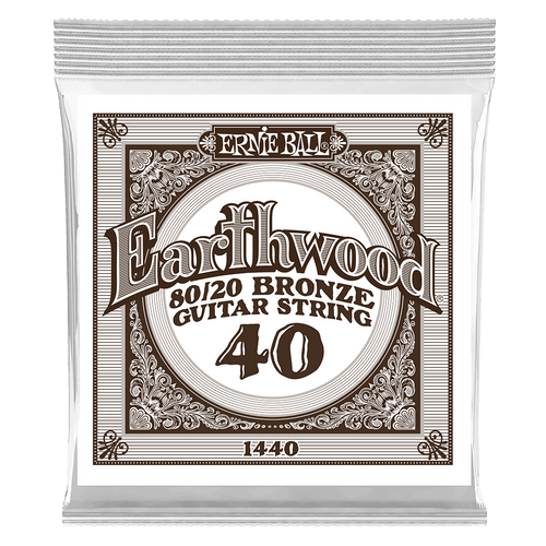 Ernie Ball .040 Earthwood 80/20 Bronze Acoustic Guitar Single String