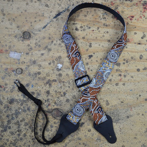 UKULELE STRAP - ABORIGINAL BUSH CAMP Colonial Leather