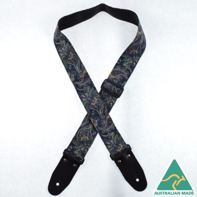 Blue Paisley Rag Guitar Strap