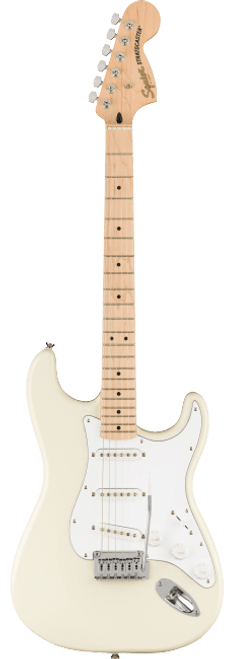 Squier Affinity Series Stratocaster Electric Guitar - Olympic White Front Squier Affinity Series Stratocaster Electric Guitar - Olympic White Front
