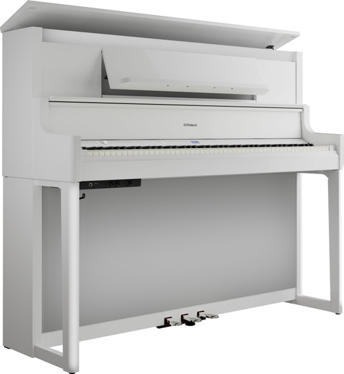 Roland LX9 Upright Digital Piano & Stool - Polished White