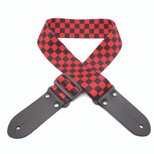 DSL Straps DP20-CHECK-RED Woven Cotton Guitar Strap