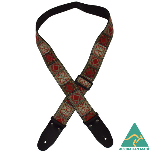 Jacquard 50mm Webbing Guitar Strap - Rust