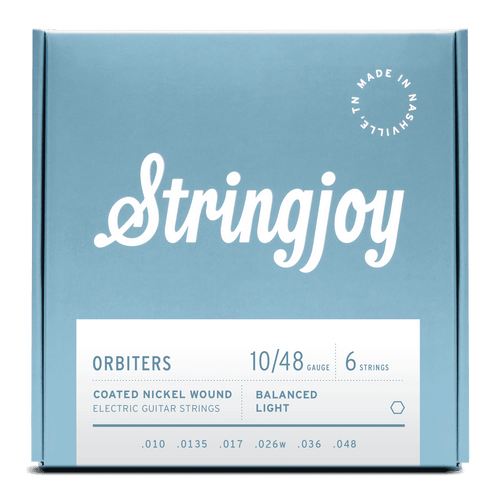 Stringjoy Orbiters Light Gauge Coated Nickel Wound Electric Guitar Strings 10-48