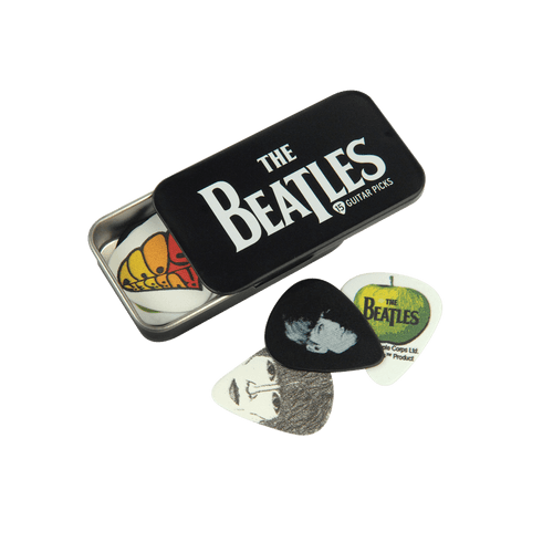 The Beatles Guitar Pick Tin w/ 15 Classic Logo Medium Gauge .70mm
