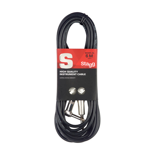 Stagg SGC6PL-DL Instrument Cable - 6m/20ft Right Angle