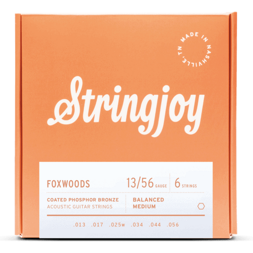 Stringjoy Foxwoods Medium Gauge Coated Phosphor Bronze Acoustic Guitar Strings 13-56