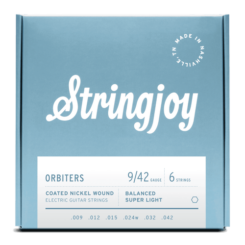 Stringjoy Orbiters Balanced Super Light Gauge Coated Nickel Wound Electric Guitar Strings 9-42