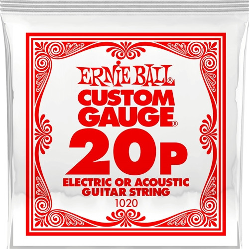 Ernie Ball Single .020 Plain Steel String Electric/Acoustic