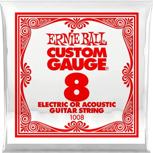 Ernie Ball Single .008 Plain Steel String Electric/Acoustic