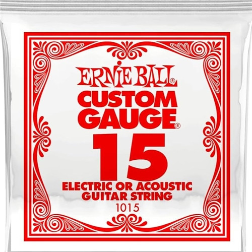 Ernie Ball Single .015 Plain Steel String Electric/Acoustic