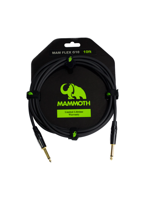 Mammoth FLEX G10 Instrument Cable Straight Jacks - 10ft