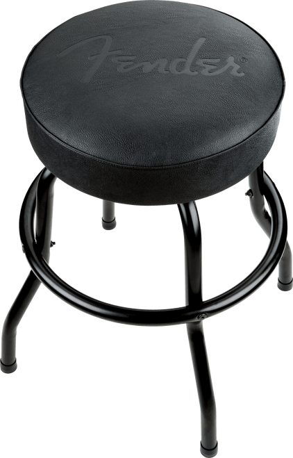 Fender® Embossed Black Logo Barstool - Black