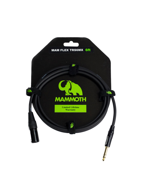 Mammoth Lines TRS6MX Audio Cable TRS to Male XLR – 6ft Mammoth Lines TRS6MX Audio Cable TRS to Male XLR – 6ft