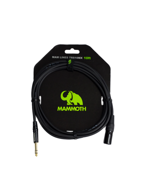Mammoth Lines TRS10MX Audio Cable TRS to MXLR – 10ft Mammoth Lines TRS10MX Audio Cable TRS to MXLR – 10ft