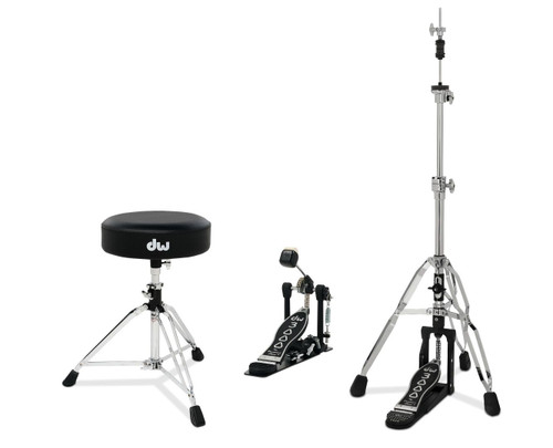 DW Hardware Pack. Inc: 3000 Series Single Pedal, 3-leg Hi-Hat Stand & Stool