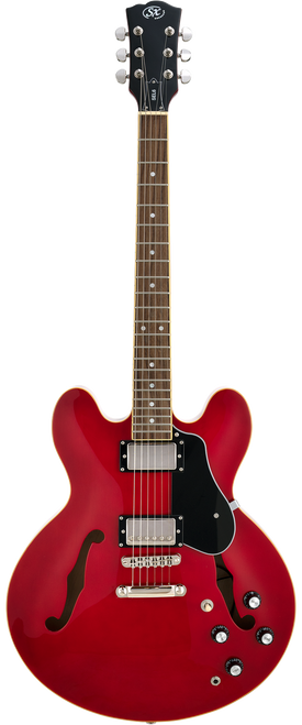 SX Semi-Hollow Electric/Acoustic Guitar - Transparent Red