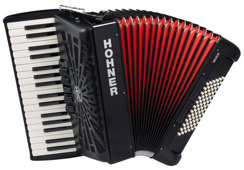 Hohner Bravo III 72 Bass Piano Accordion – LMM Reeds with Gig Bag