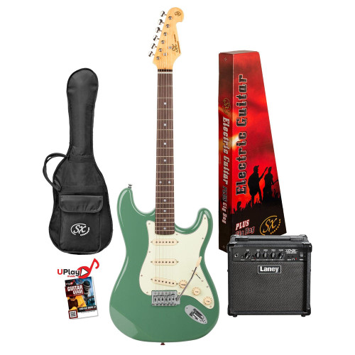 Sx Electric Guitar Pack w/ 15w Laney Amp - Vintage Green