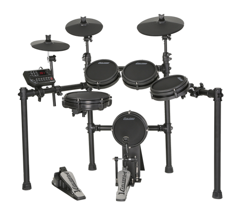 Carlsbro CSD35M-1 electronic drum kit with mesh pads, cymbals and Commander 25 drum module.