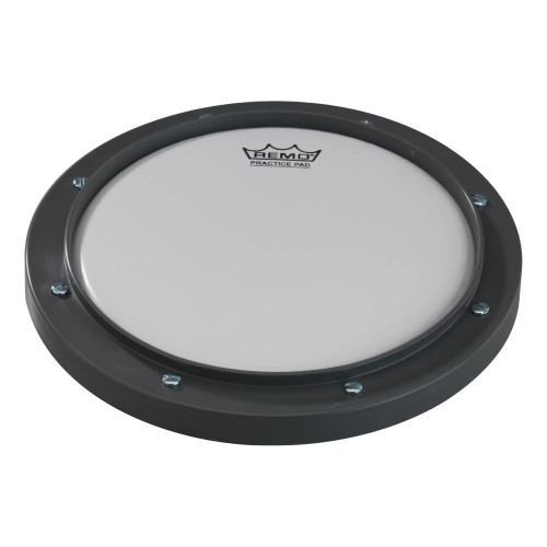 Remo RT-0010-00 10-inch tunable drum practice pad with Ambassador coated drumhead and rubber non-slip base.