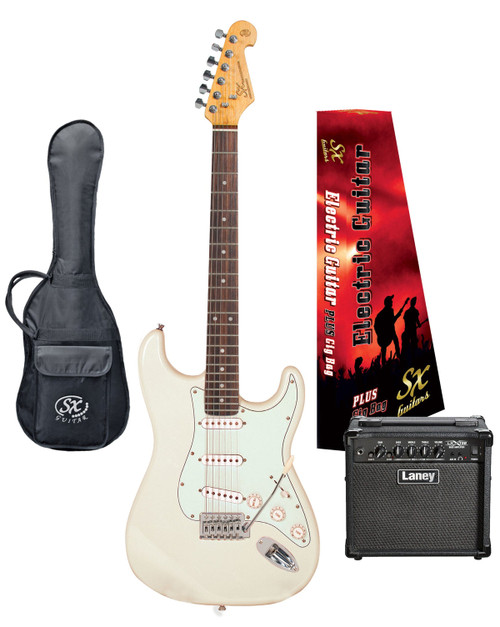 Sx 3/4 Vintage Electric Guitar Pack w/ Laney Amp - Vintage White