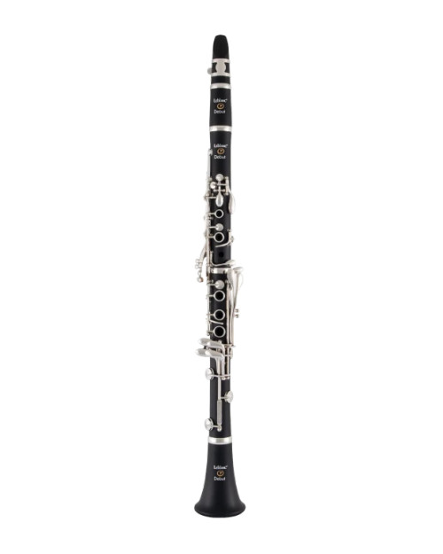 Leblanc LCL211S Debut Bb clarinet with silver-plated Boehm keywork, Reso-Tone ABS body, adjustable thumb rest, and backpack case.