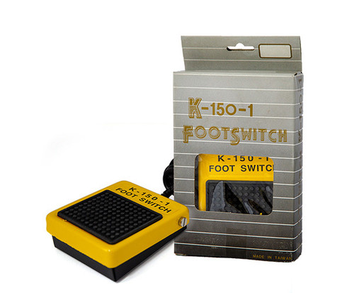FPS K150 momentary footswitch pedal with compact metal housing designed for instrument and equipment control.