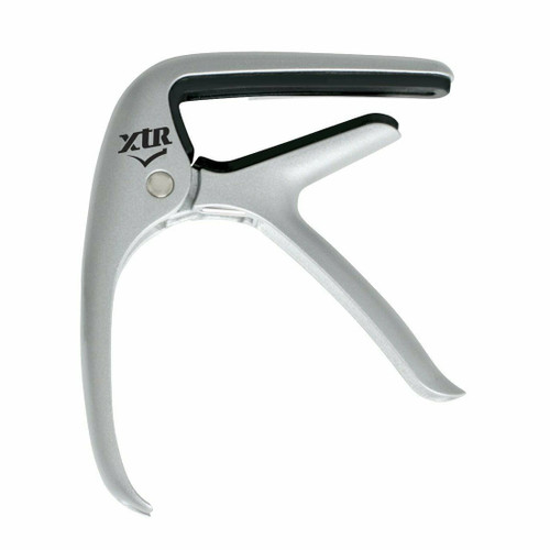 XTR trigger style acoustic guitar capo with lightweight alloy construction, silicone protection pads and built-in bridge pin puller.