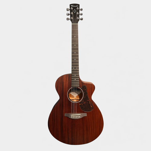 Fenech Delta Blues Grand Auditorium acoustic electric guitar Dark Bourbon front view
