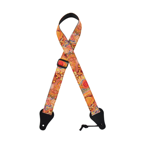 Aboriginal art ukulele strap River Bed design