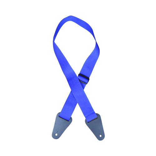 Colonial Leather blue nylon guitar strap front view