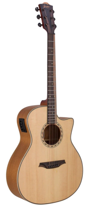 Bromo BAT2CE acoustic electric guitar natural side view