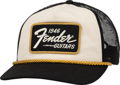 Fender 1946 Retro Trucker Hat cream front view on white background