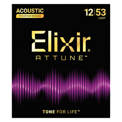Elixir Attune Phosphor Bronze Acoustic Guitar Strings 12–53 Light - front